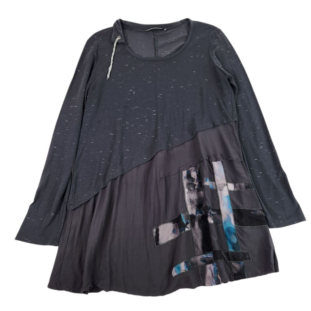 MADO ET LES AUTRES‎ Top Womens 4 Black Long Sleeve Asymmetrical Artsy France